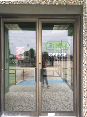 ClimaSafe Self Storage Front Door Vinyl Lettering